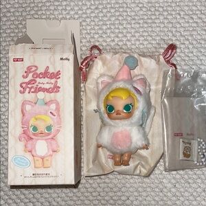 Pop Mart Baby Molly Pocket Friends Vinyl Plush Pendant Blind Box Pet My Head